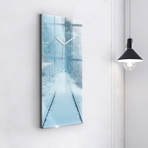 Modern vertical wall clock Deer on the tracks