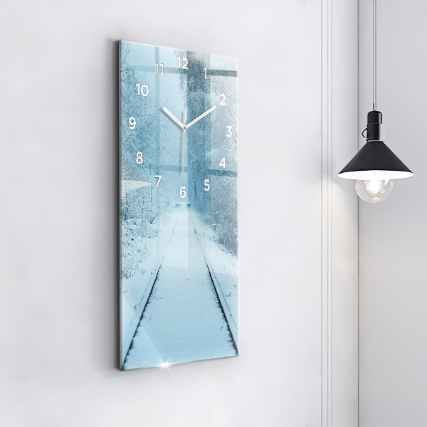 Modern vertical wall clock Deer on the tracks