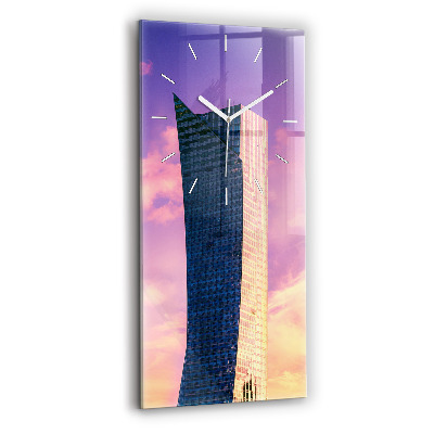 Modern vertical wall clock Skyscraper in Warsaw