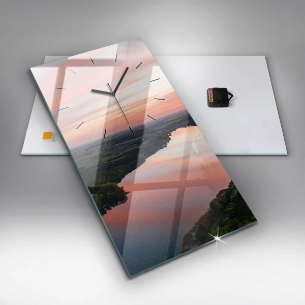 Modern vertical wall clock Lake view