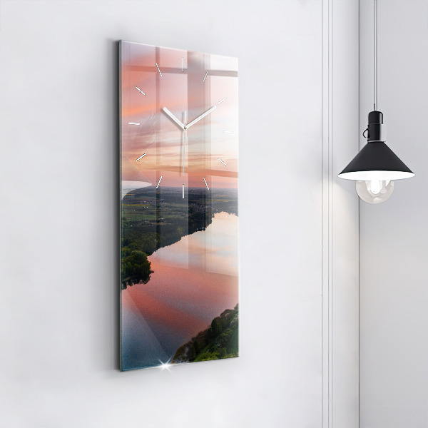 Modern vertical wall clock Lake view