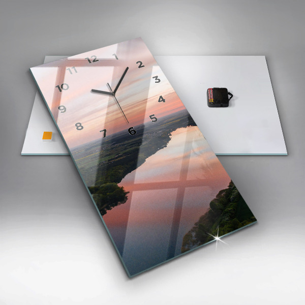 Modern vertical wall clock Lake view