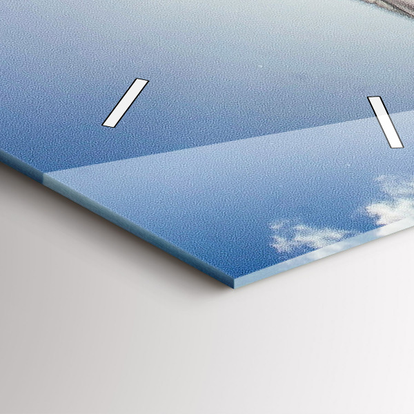 Modern vertical wall clock The Polish flag against the sky