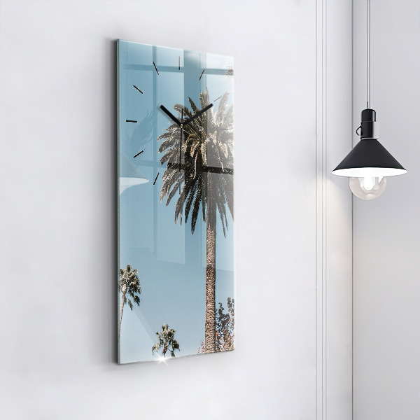 Modern vertical wall clock Palm trees in Los Angeles