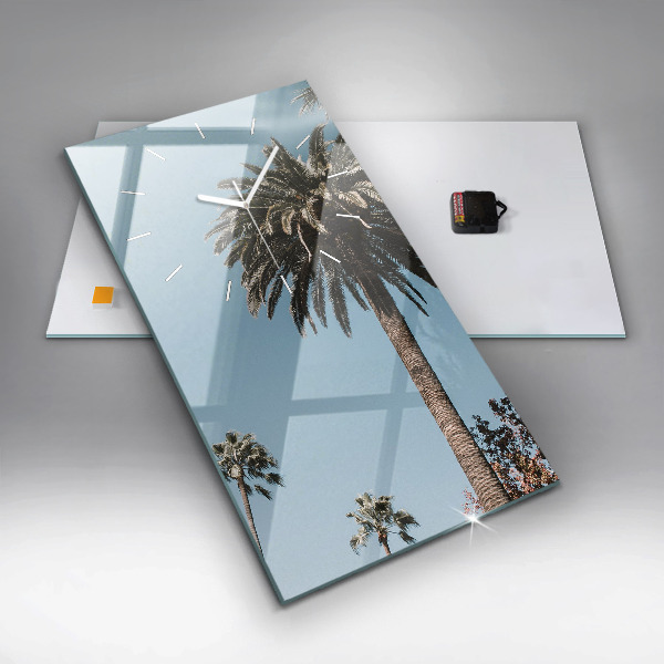 Modern vertical wall clock Palm trees in Los Angeles