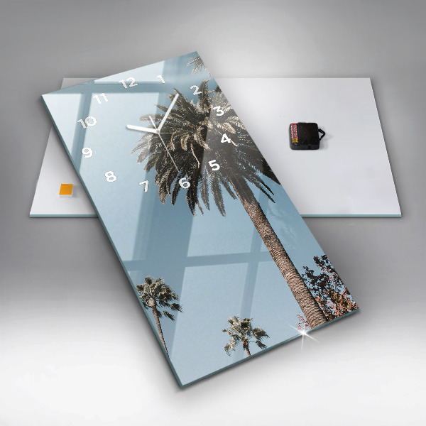 Modern vertical wall clock Palm trees in Los Angeles