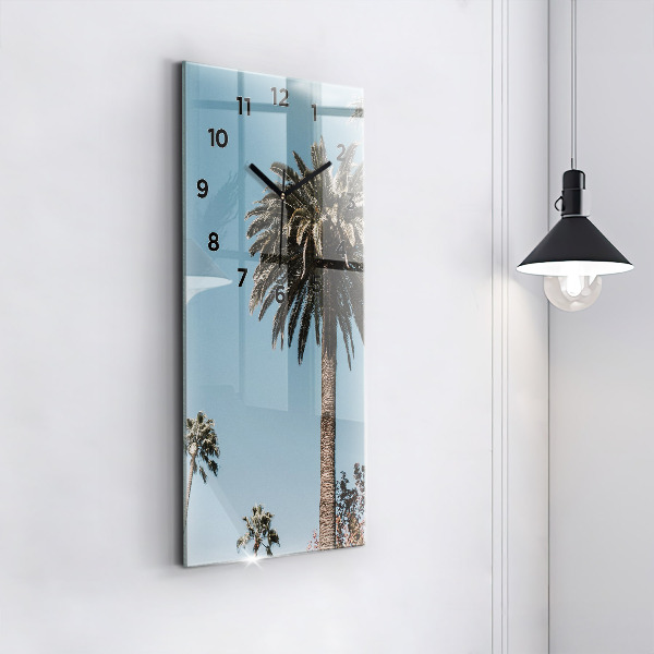 Modern vertical wall clock Palm trees in Los Angeles
