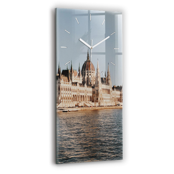 Modern vertical wall clock Parliament in Budapest