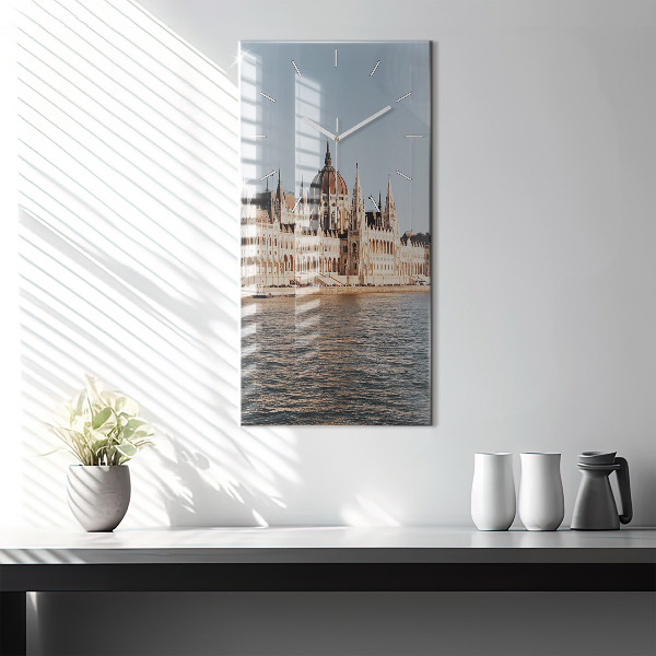 Modern vertical wall clock Parliament in Budapest