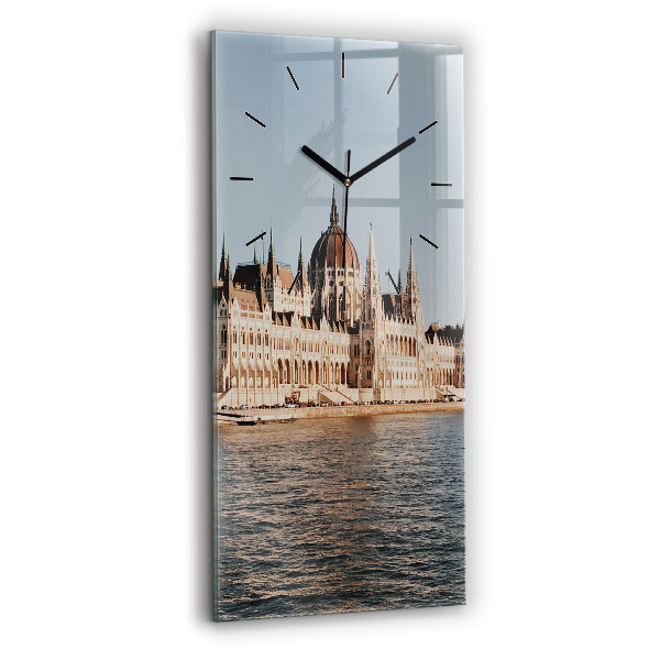 Modern vertical wall clock Parliament in Budapest