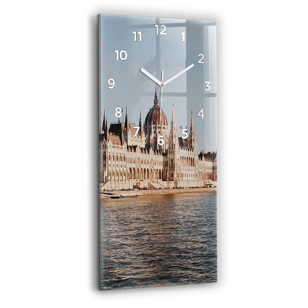 Modern vertical wall clock Parliament in Budapest