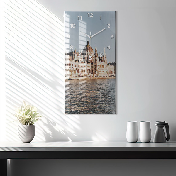 Modern vertical wall clock Parliament in Budapest