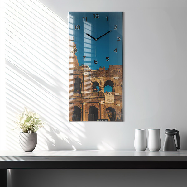 Modern vertical wall clock The Colosseum in Italy