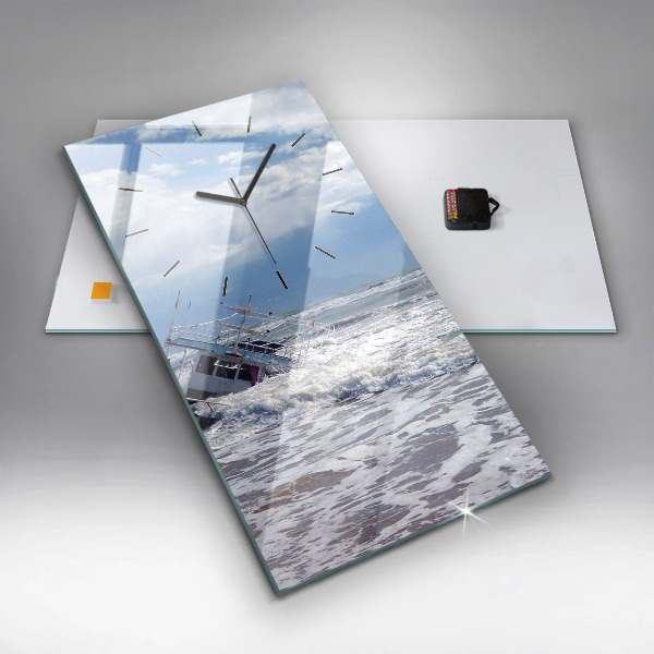Modern vertical wall clock Sunken watercraft