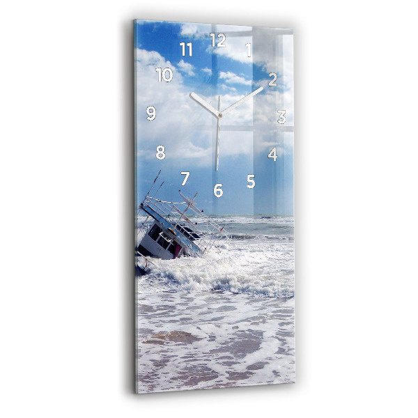 Modern vertical wall clock Sunken watercraft