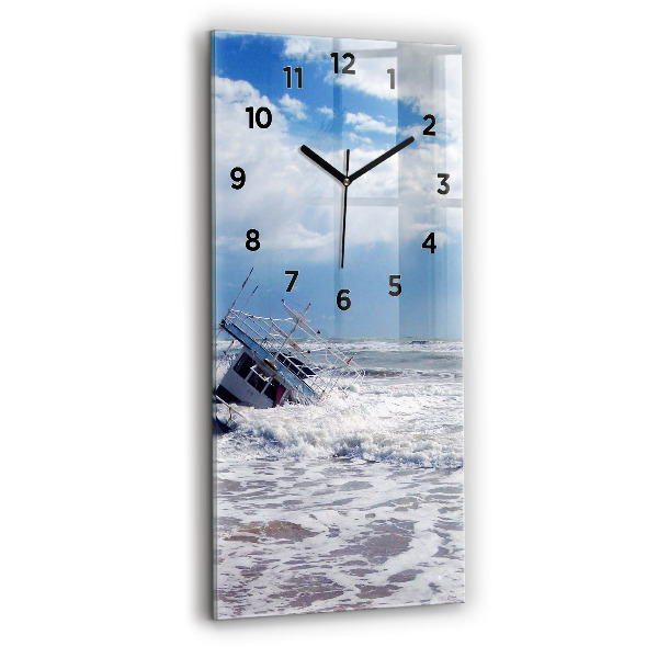 Modern vertical wall clock Sunken watercraft