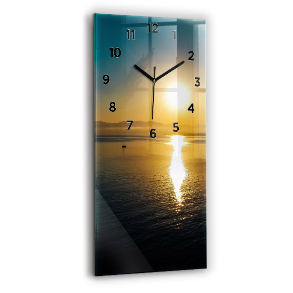 Modern vertical wall clock Sunrise landscape