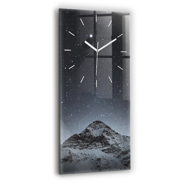 Modern vertical wall clock Mountain under the stars