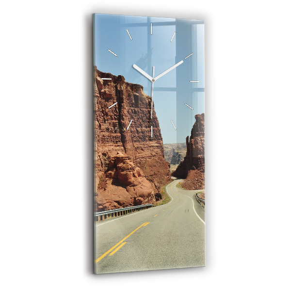 Modern vertical wall clock Route 66 in the US