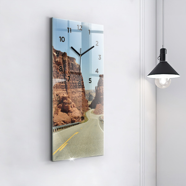 Modern vertical wall clock Route 66 in the US