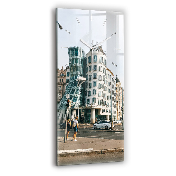 Modern vertical wall clock Dancing House Prague