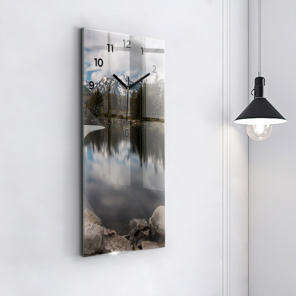 Modern vertical wall clock High Tatras in Slovakia