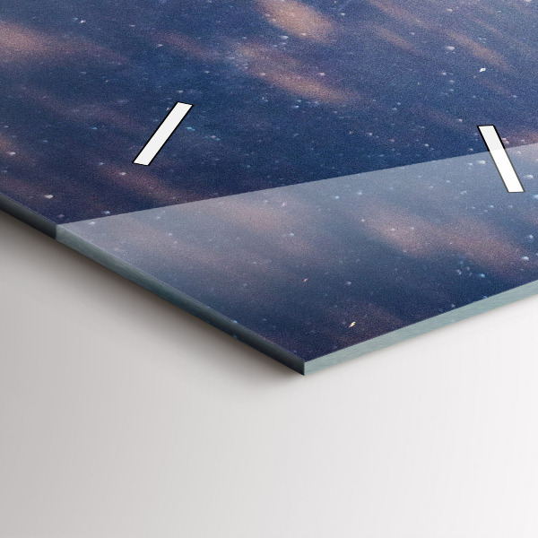 Modern vertical wall clock Mountains at sunset