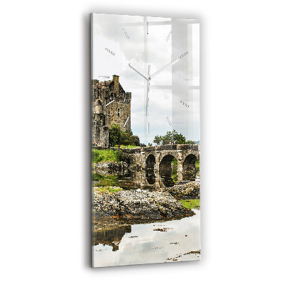 Modern vertical wall clock Eilean Donan Castle Scotland