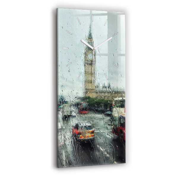 Modern vertical wall clock Rainy London