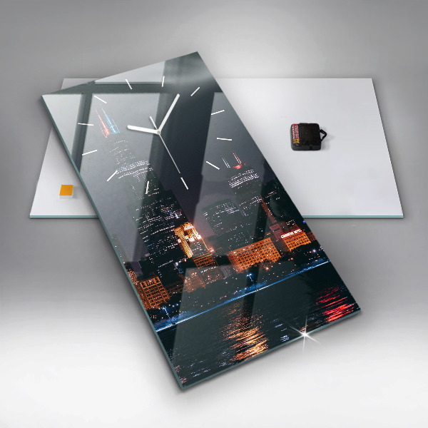 Modern vertical wall clock Chicago Cityscape