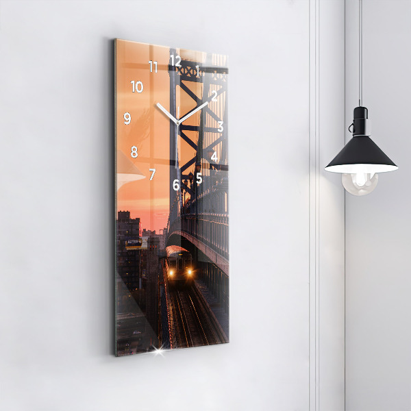 Modern vertical wall clock Benjamin Franklin Bridge