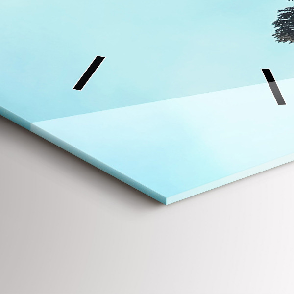 Modern vertical wall clock Mountains in Yellowstone