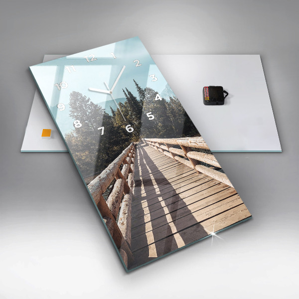 Modern vertical wall clock Mountains in Yellowstone