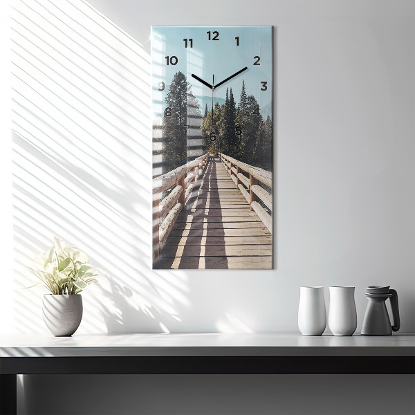 Modern vertical wall clock Mountains in Yellowstone