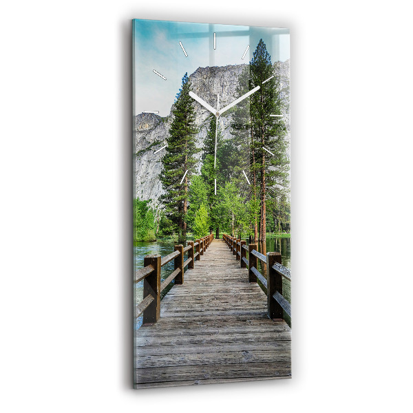 Modern vertical wall clock Yosemite Wooden Bridge