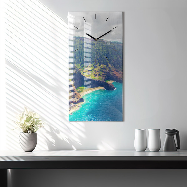 Modern vertical wall clock The Sea in Hawaii