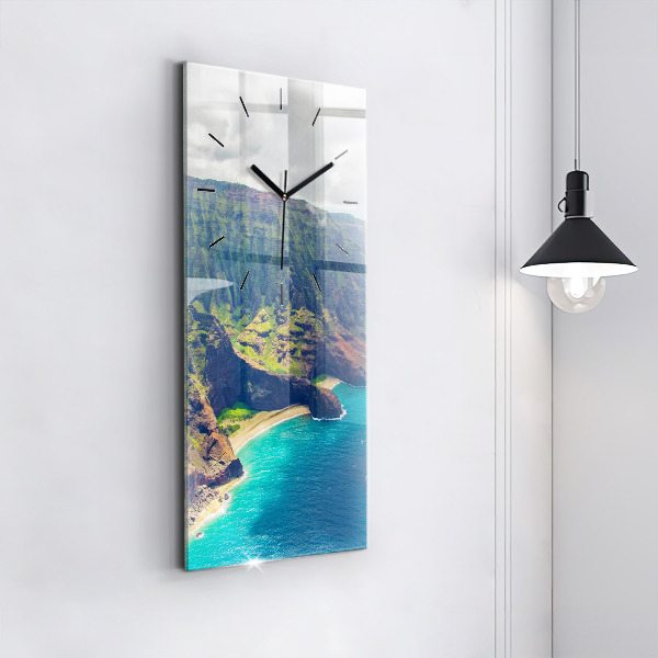 Modern vertical wall clock The Sea in Hawaii