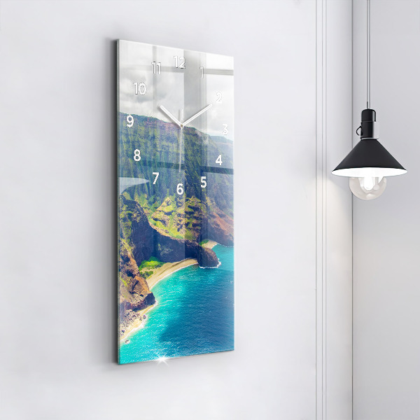 Modern vertical wall clock The Sea in Hawaii