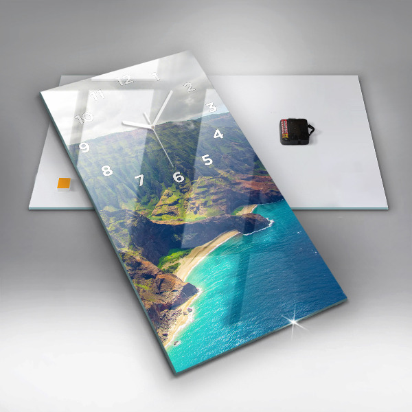 Modern vertical wall clock The Sea in Hawaii