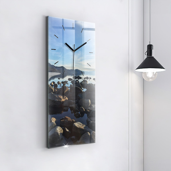 Modern vertical wall clock Sea view