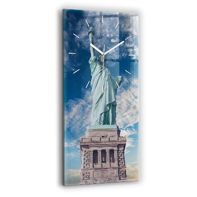 Modern vertical wall clock Statue of Liberty New York