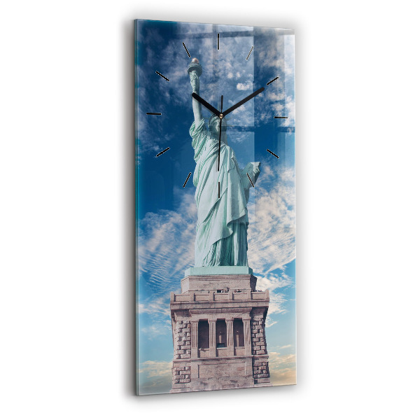 Modern vertical wall clock Statue of Liberty New York