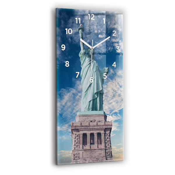 Modern vertical wall clock Statue of Liberty New York