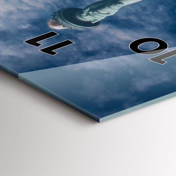 Modern vertical wall clock Statue of Liberty New York