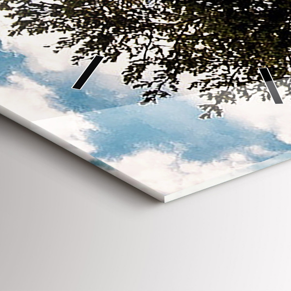 Modern vertical wall clock A tree on a hill