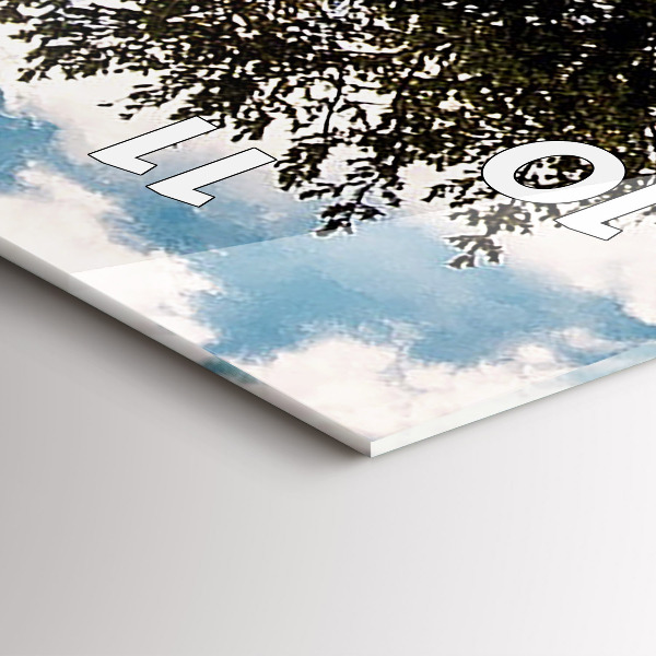 Modern vertical wall clock A tree on a hill