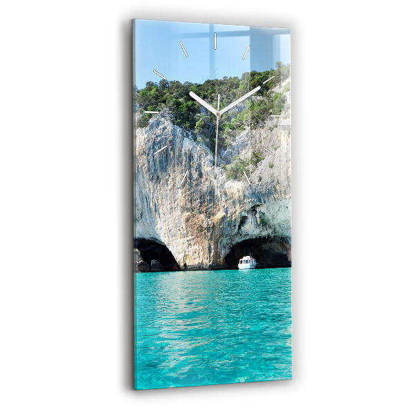 Modern vertical wall clock Underwater Cave