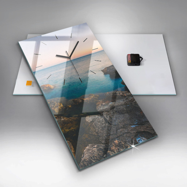 Modern vertical wall clock Sea landscape