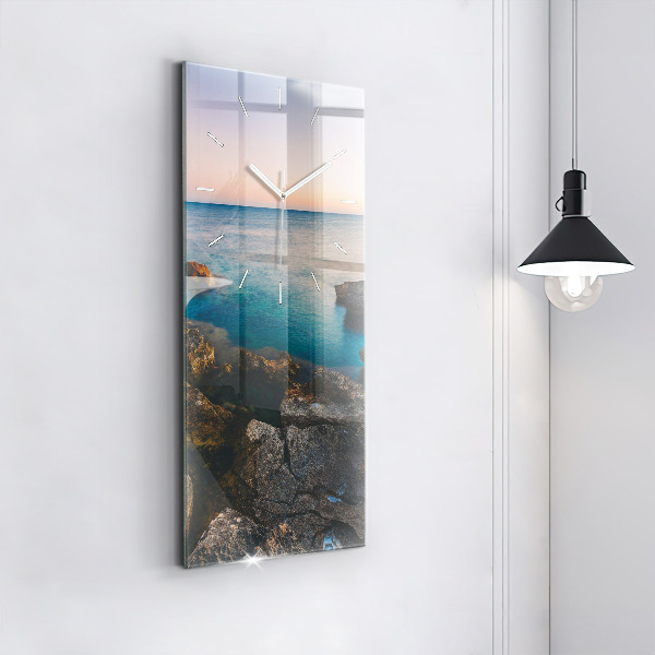 Modern vertical wall clock Sea landscape