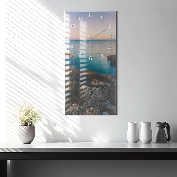 Modern vertical wall clock Sea landscape